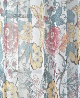Lush Decor Sydney Sheer Window Curtain Panels Pair 52"W x 84"L  - Floral Bedroom Curtains - Sheer Curtains for Living Room - Drapes