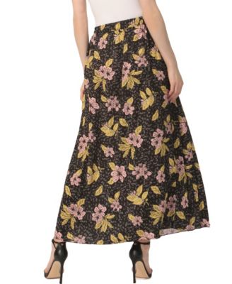 Women's Print Box Pleat Maxi Skirt