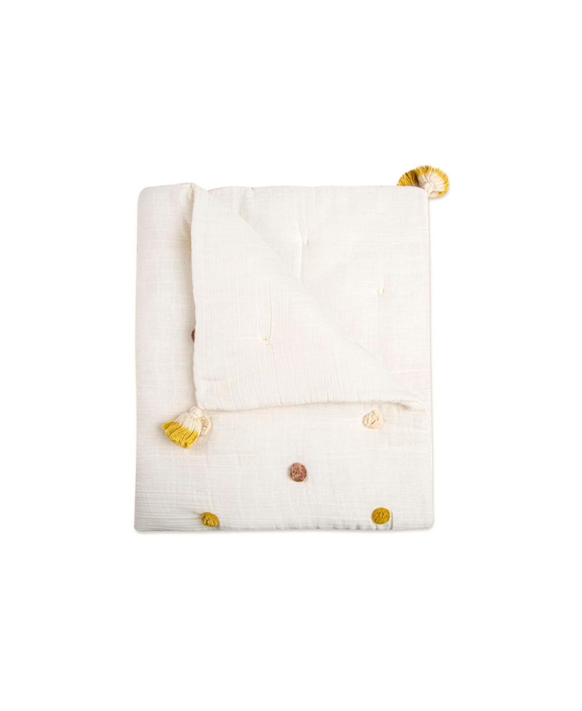 Crane Baby Baby Girls Kendi Pom Pom Blanket In White