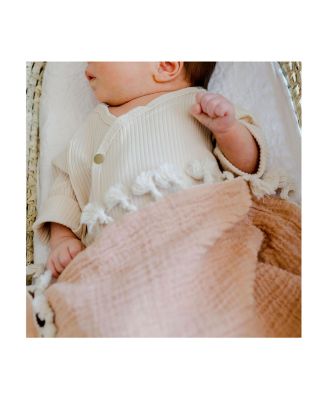 Baby Girls 6 Layer Muslin Tassel Blanket