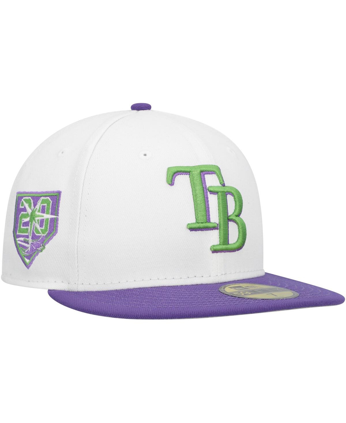 Men's New EraTampa Bay Rays Side Patch 59FIFTY Fitted Hat - White