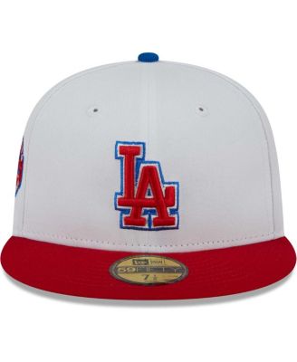 Men's White, Red Los Angeles Dodgers Undervisor 59FIFTY Fitted Hat