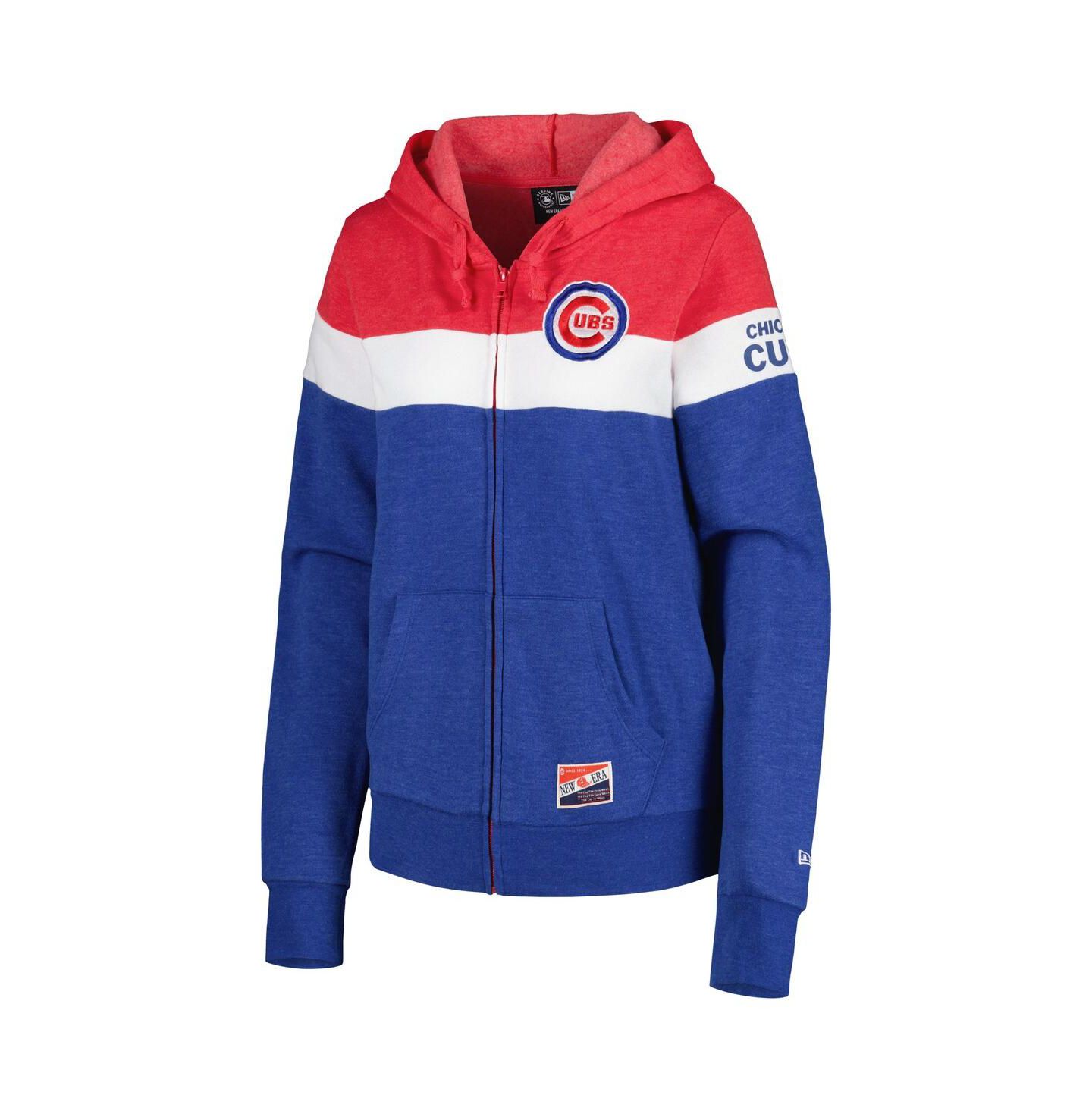 Женская куртка New Era Heather Royal Chicago Cubs Colorblock Full-Zip Hoodie Jacket — фото 3
