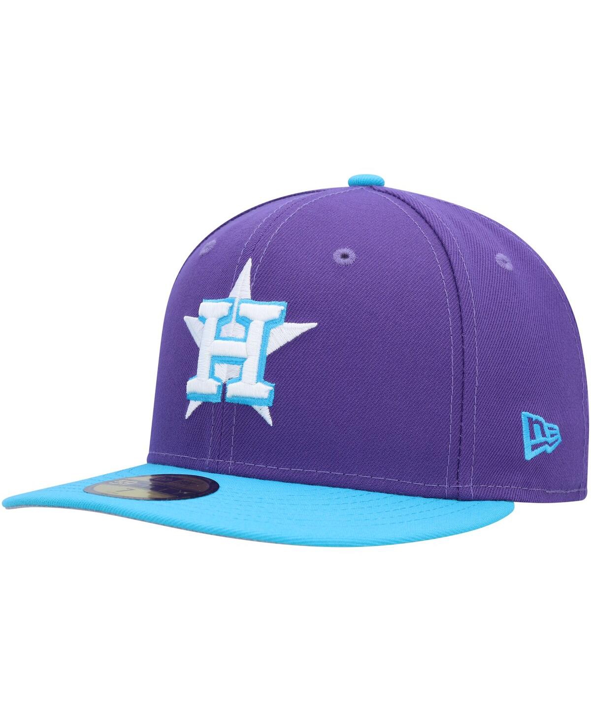 Shop New Era Men's  Purple Houston Astros Vice 59fifty Fitted Hat