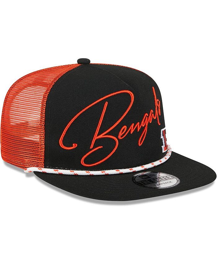 New Era Men's Black Cincinnati Bengals Script Logo Golfer 9FIFTY ...