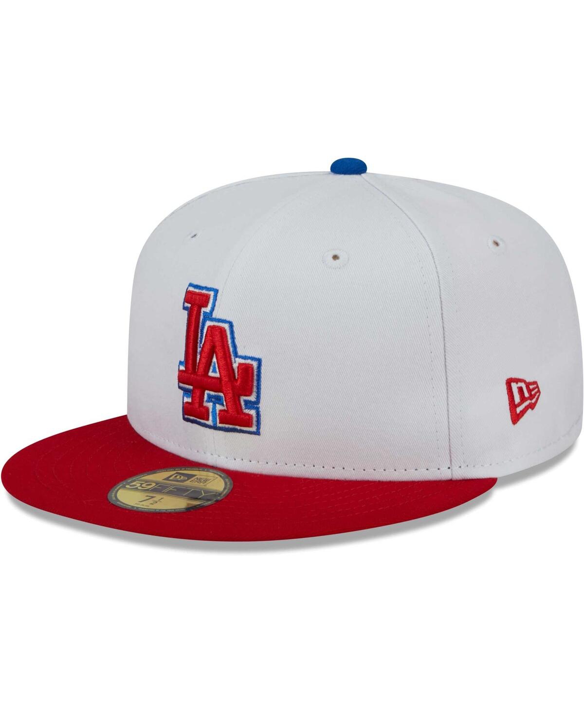 New Era Men's  White, Red Los Angeles Dodgers Undervisor 59fifty Fitted Hat In White,red