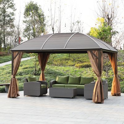 10' x 13' Steel Hardtop Gazebo with Sidewalls