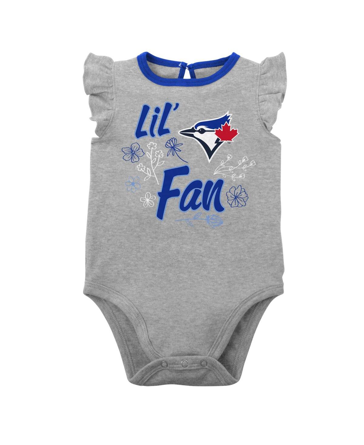 Shop Outerstuff Newborn And Infant Boys And Girls Royal, Heather Gray Toronto Blue Jays Little Fan Two-pack Bodysuit In Royal,heather Gray