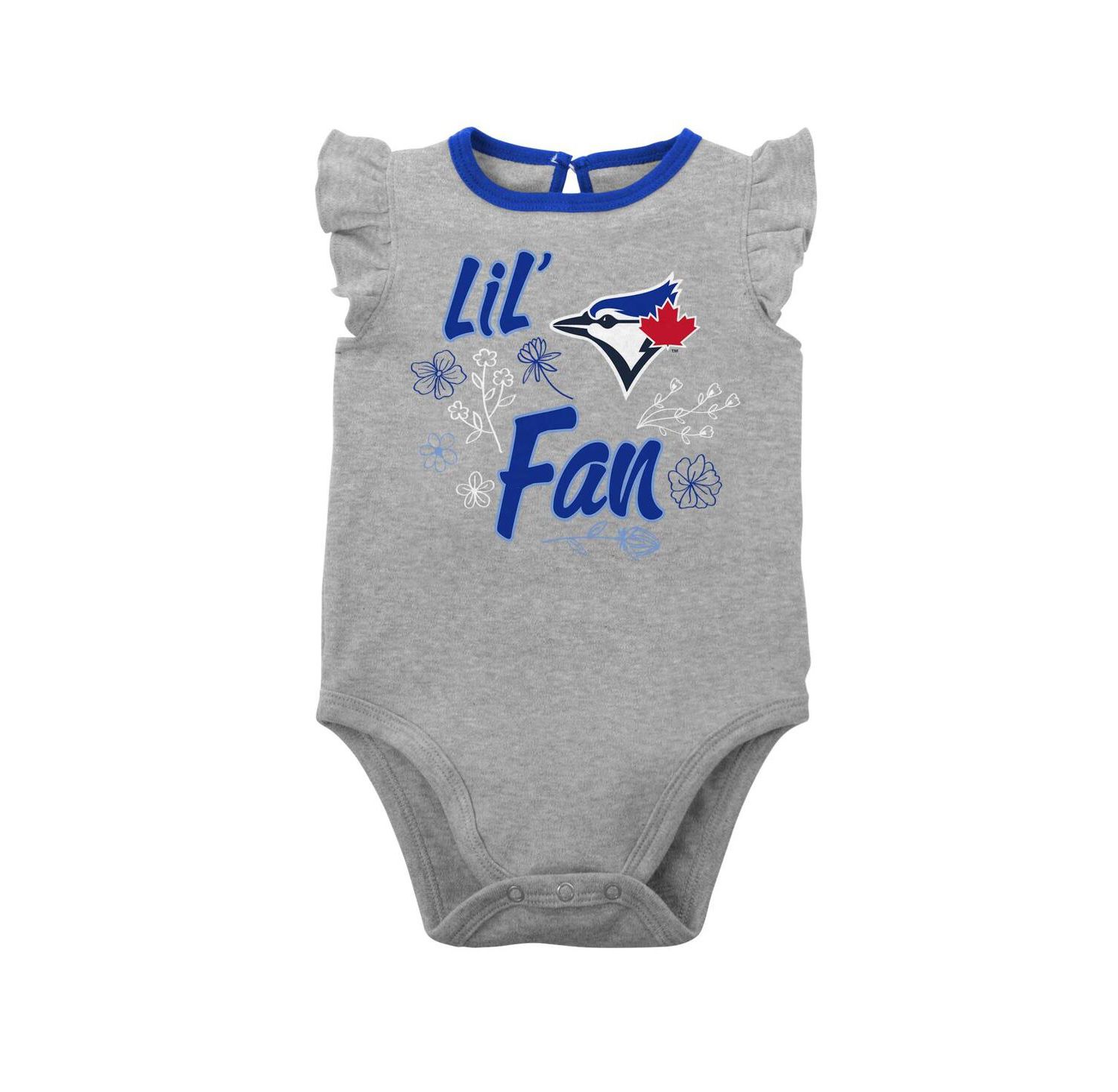 Newborn and Infant Boys and Girls Royal, Heather Gray Toronto Blue Jays Little Fan Two-Pack Bodysuit Set