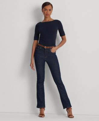 Petite Stretch Boatneck Top