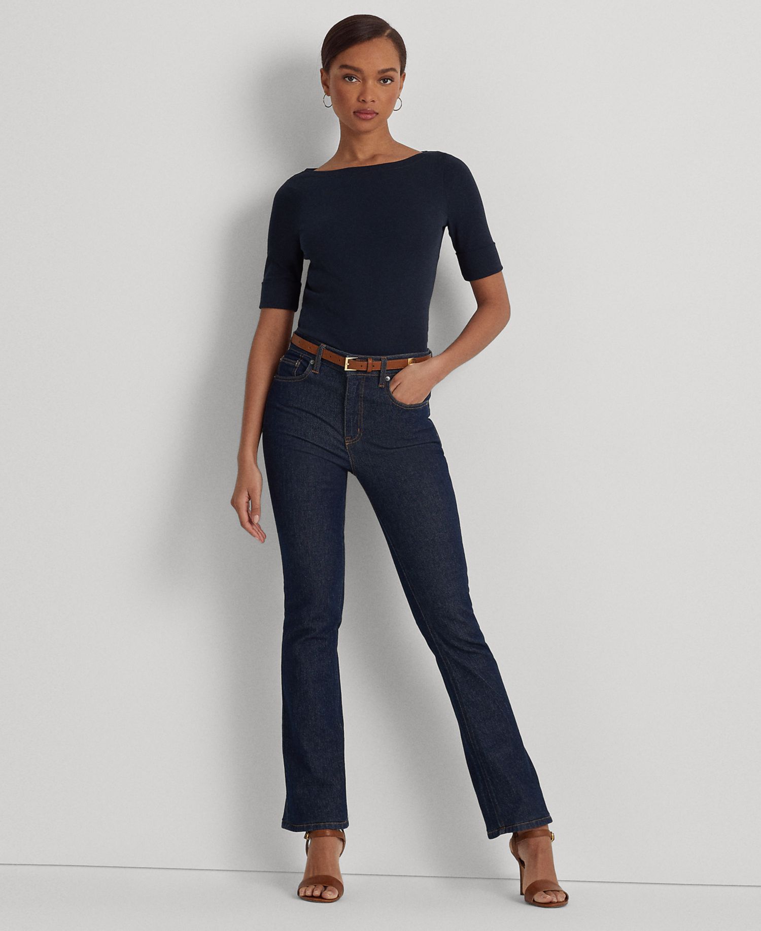 Petite Stretch Boatneck Top