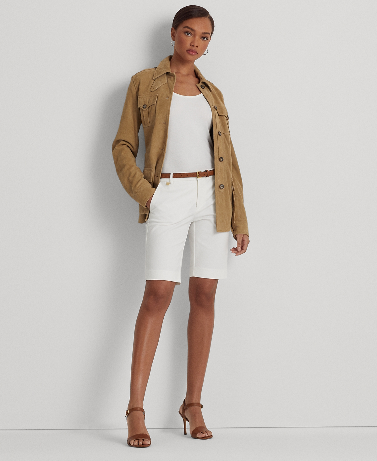Twill Stretch Bermuda Shorts - Navy