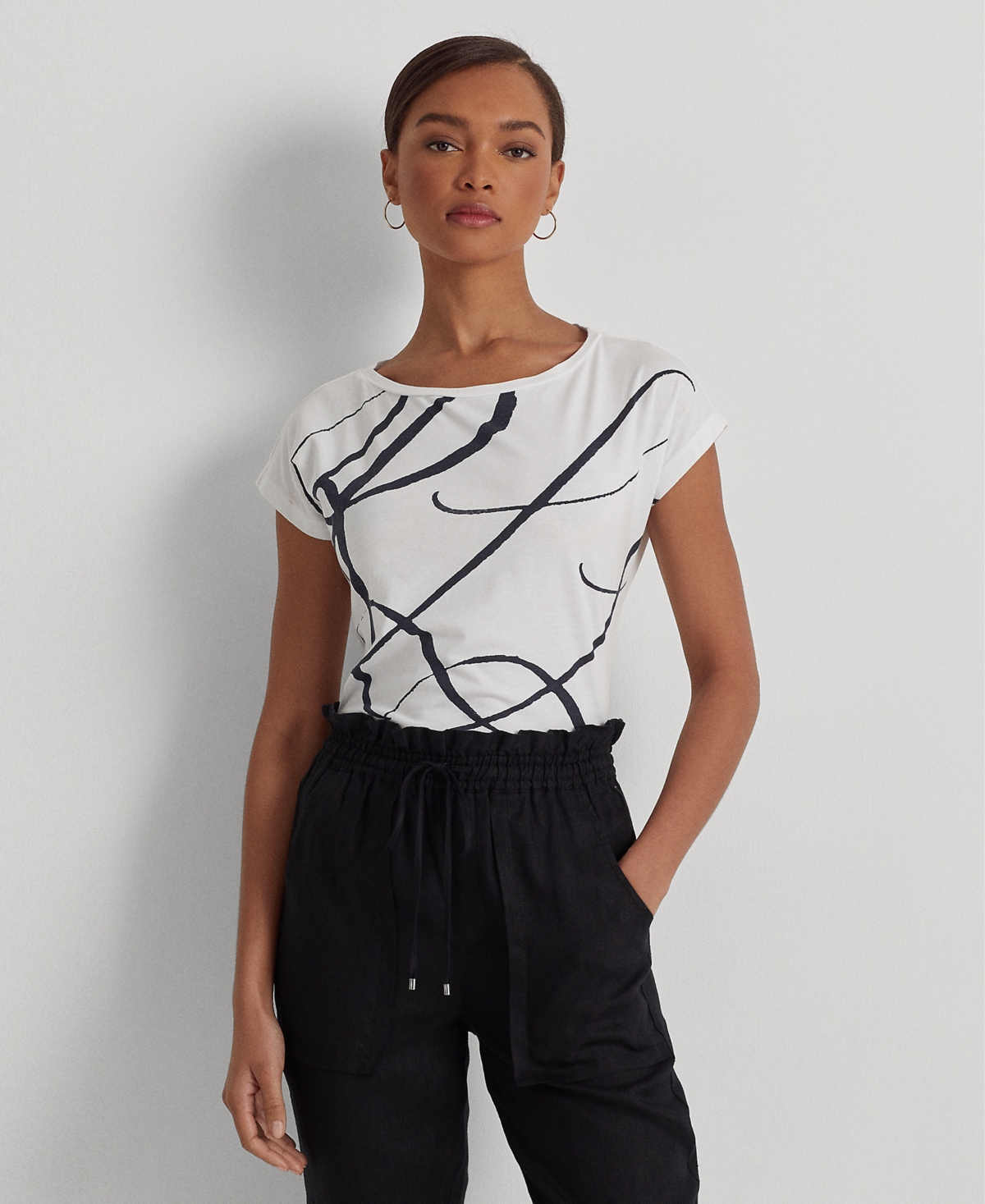 Ralph Lauren Logo-print Cotton-blend Top In White