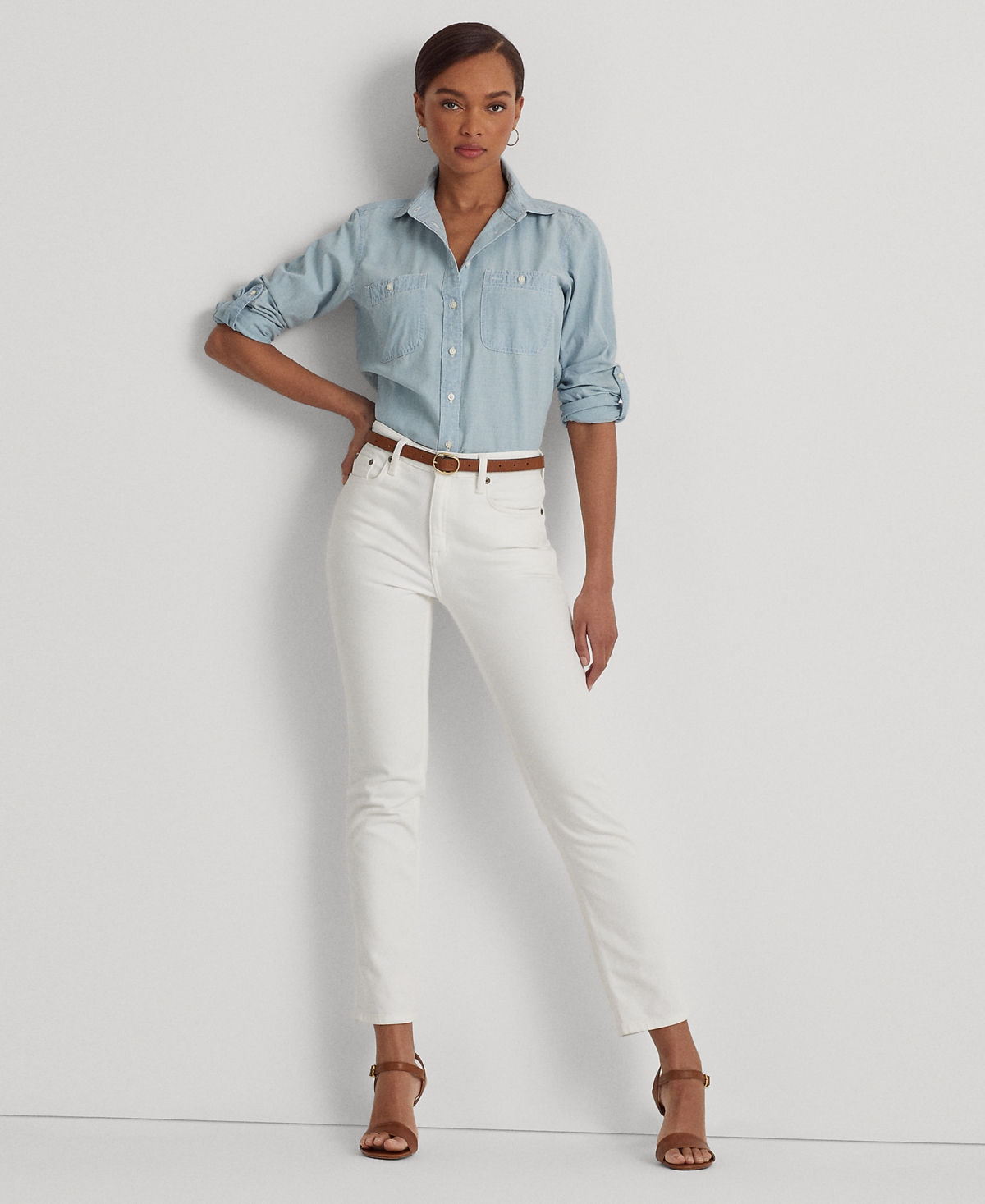 Shop Lauren Ralph Lauren Cotton Chambray Shirt