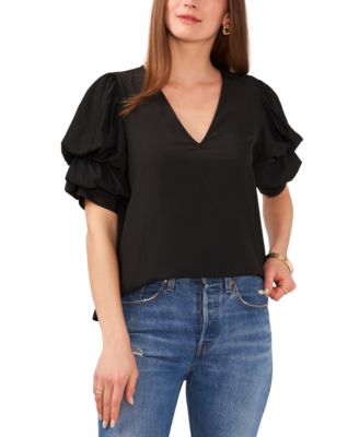 1.STATE - Women's Short-Sleeve Tiered Bubble-Sleeve Top