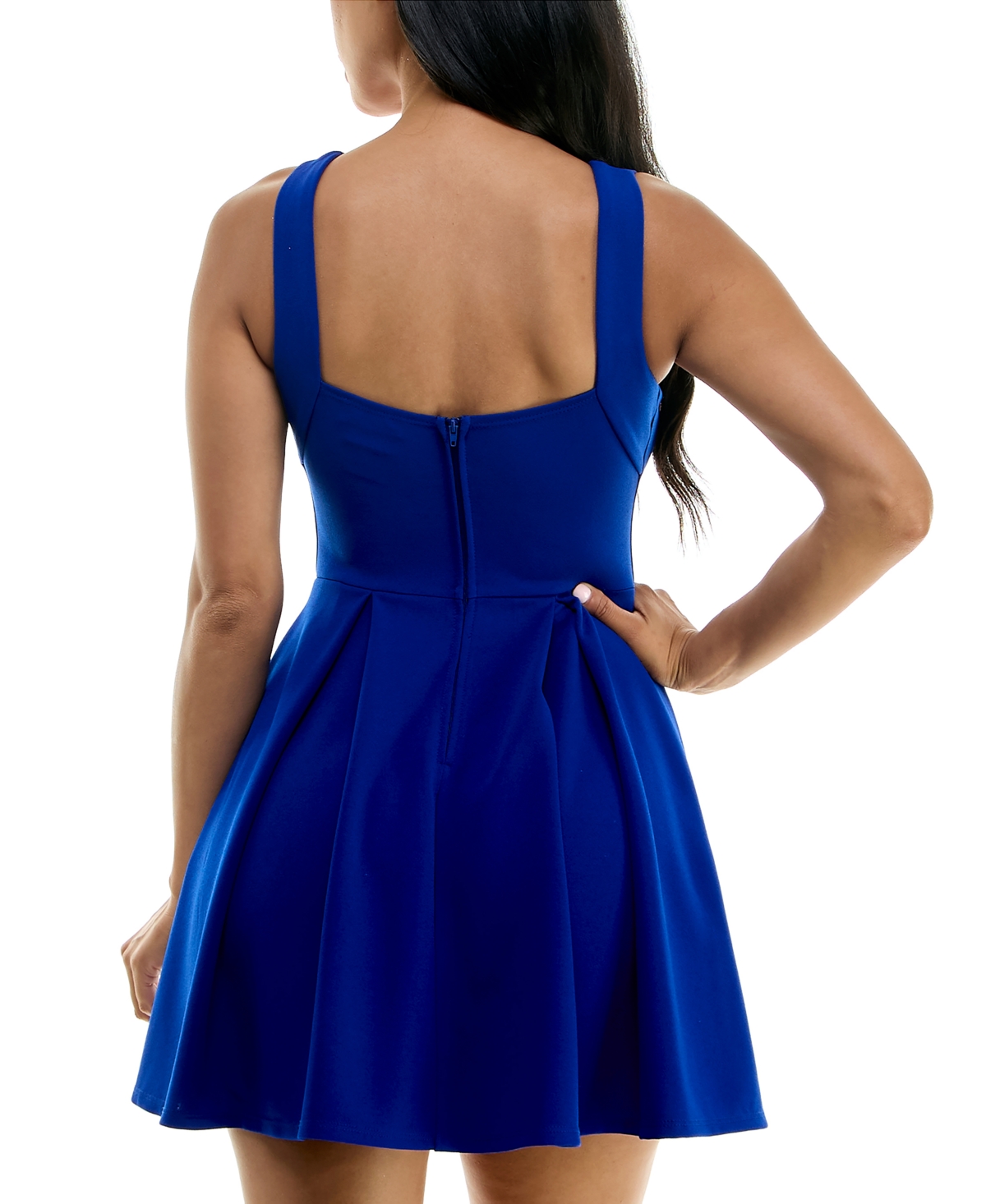 B Darlin Juniors' Sleeveless Pleated A-Line Dress