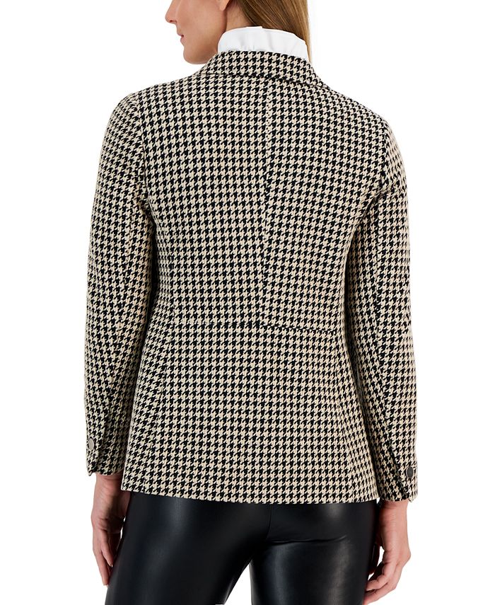 Anne Klein Women's Houndstooth FauxDoubleBreasted Jacket Macy's