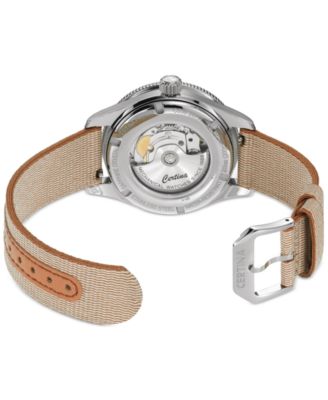 Women's Swiss Automatic DS PH200M Diamond (1/20 ct. t.w.) Beige Synthetic Strap Watch 39mm