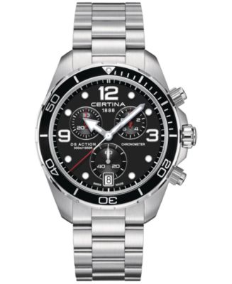 CERTINA クロノグラフ クォーツ腕時計 シルバー/ブラック Certina Men's Swiss Chronograph DS Action Stainless Steel Bracelet