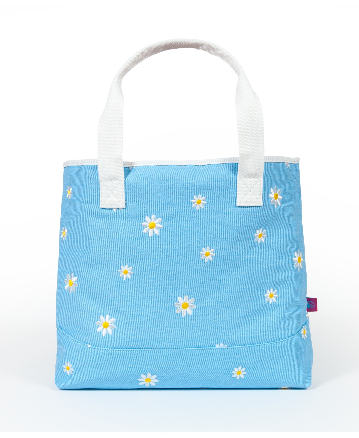 Daisy Extra Large, 100% Cotton Canvas Carryall Tote Bag - Blue
