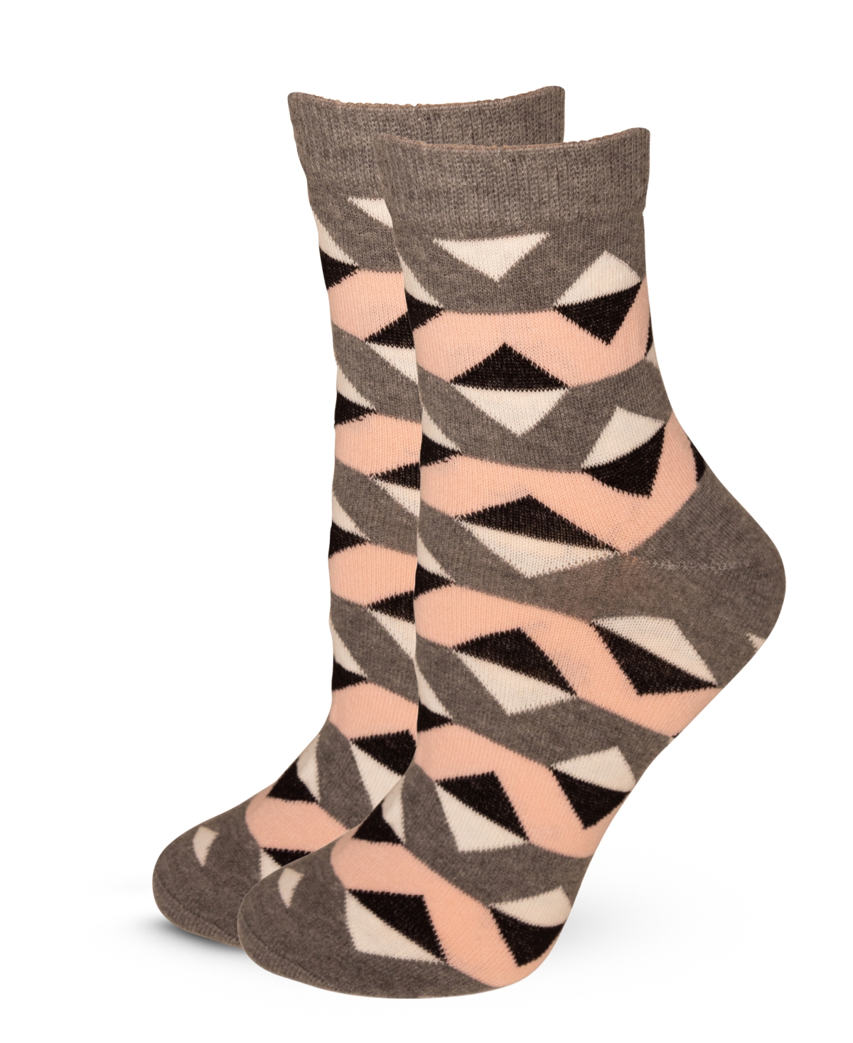 Women's European Made Zig-Zag Pattern Cotton Socks - Multicolor