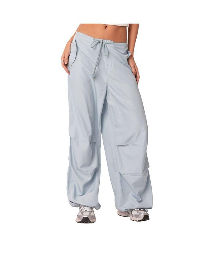 Edikted Women's Low Rise Nylon Cargo Pants - Macy's