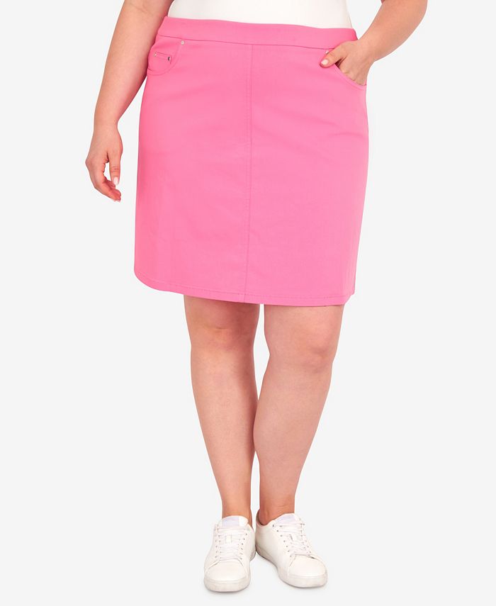 HEARTS OF PALM Plus Size Blue Bouquet Solid Skort Macy's