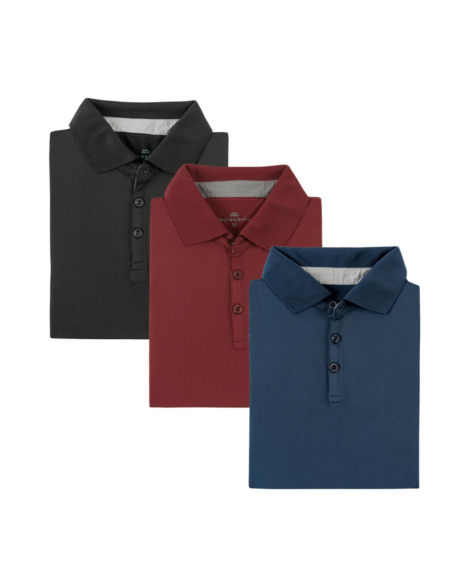 Big & Tall Lightweight Performance Stretch Golf Polo Shirt - 3 Pack