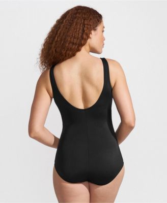 Women's D-Cup Tugless Low Leg One Piece Swimsuit