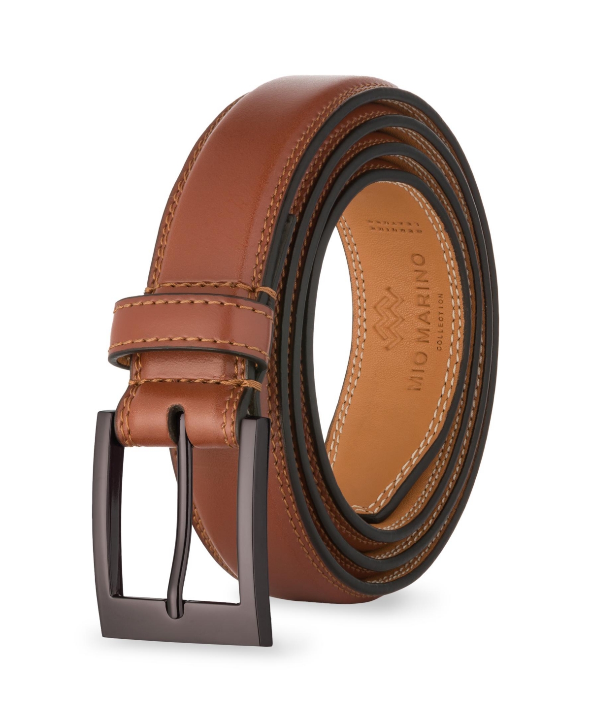 Men's Single Prong Buckle Leather Belt - Ebon