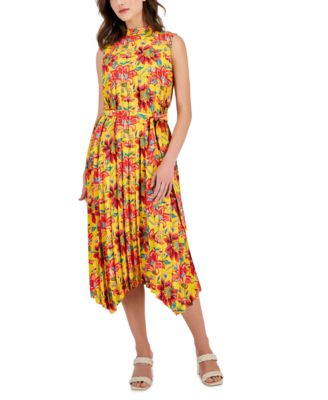 Tahari ASL - Women's Mock-Neck Sleeveless Midi Dress