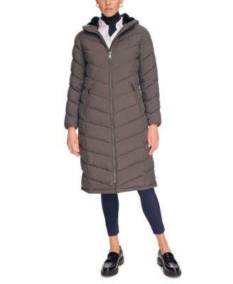 Calvin Klein Women s Stretch Hooded Maxi Puffer Coat Macy s