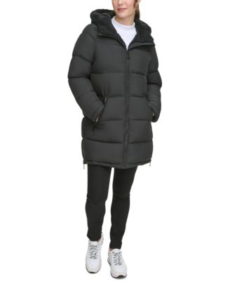 Women's Faux-Fur-Lined Hooded Puffer Coat