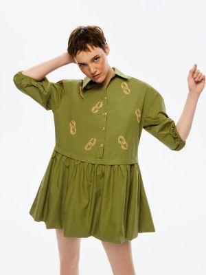 Women's Embroidered Balloon Sleeve Dress