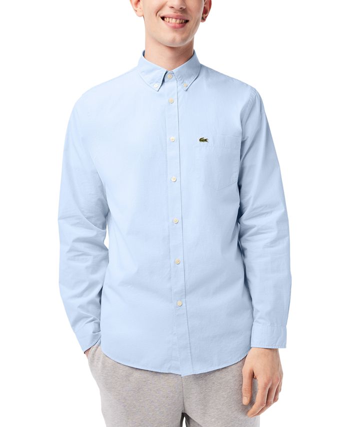Lacoste Men's Gingham Poplin Shirt - Macy's