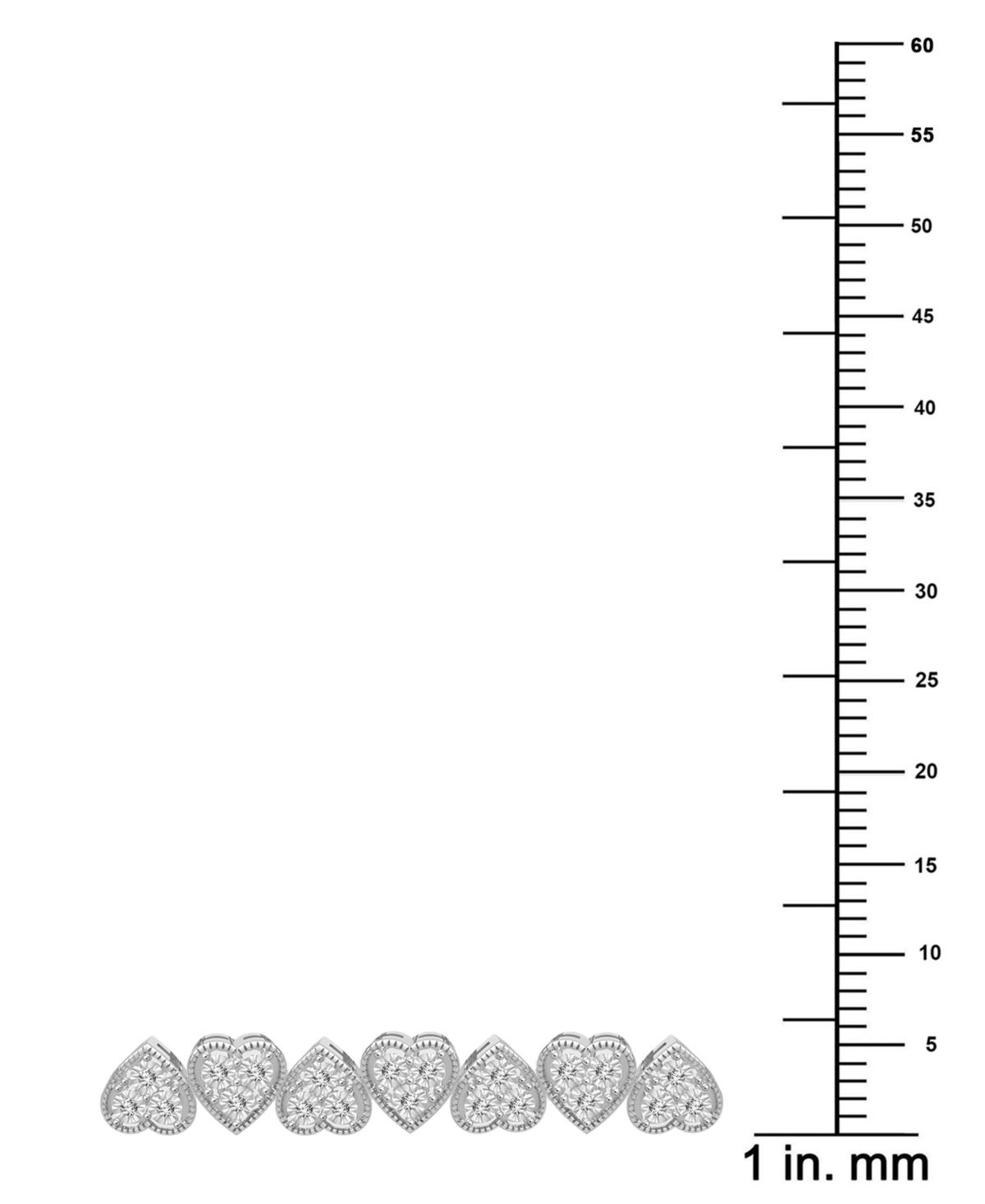Diamond Heart Link Bracelet (1 ct. t.w.) in 10k White Gold - 10K White Gold