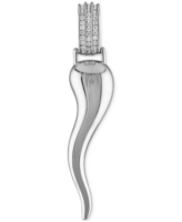 Esquire Men's Jewelry Cubic Zirconia Horn Pendant in Sterling Silver, Created for Macy's - Silver