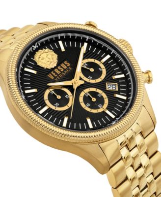 Men's Chronograph Date Quartz Colonne Gold-Tone Stainless Steel Bracelet 44mm