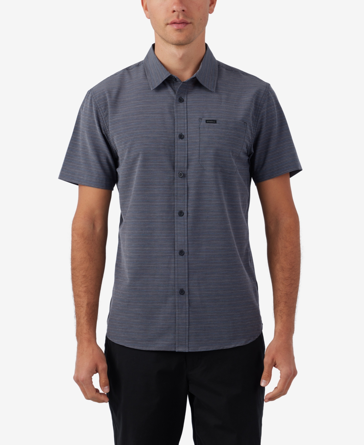 Shop O'neill Men's Trvlr Upf T Standard Short Sleeve Woven Shirt In Black