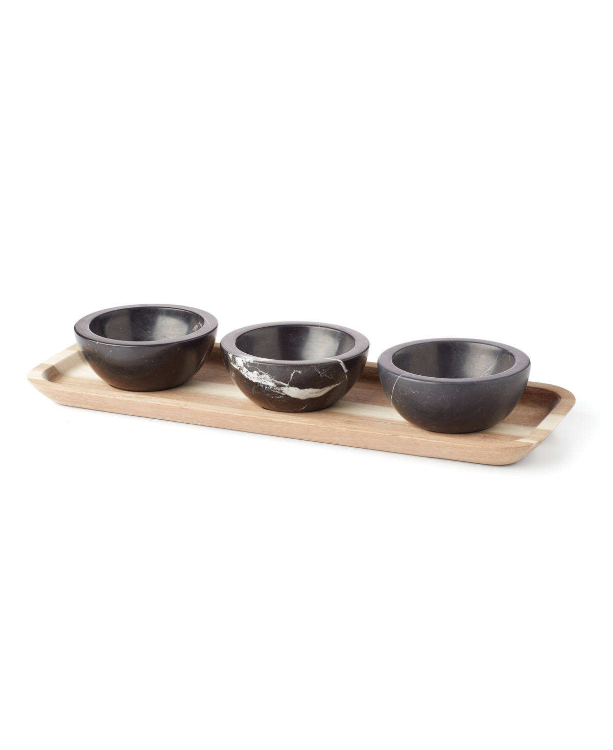 Lenox Lx Collective Tray Set With 3 Dip Bowls In Black