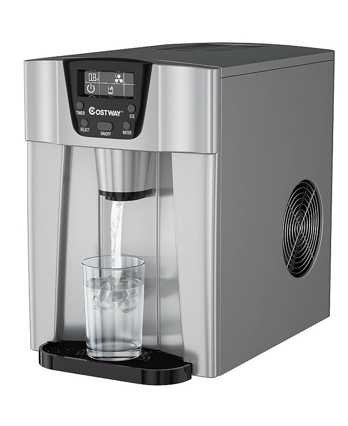 Costway 2 In 1 Ice Maker Water Dispenser Countertop 36Lbs/24H LCD Display Portable Macy's