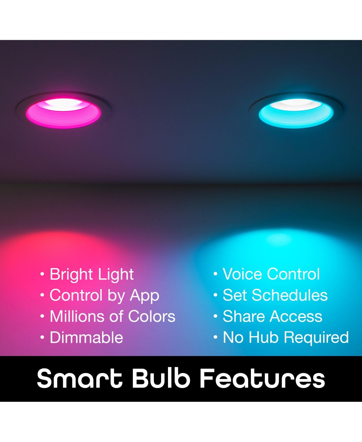 Geeni Prisma Drop Wi-Fi BR30 Led Smart Light Bulb, Tunable and Dimmable Rgb WiFi Bulb, No Hub Required, Compatible with Alexa and Google Assistant (4