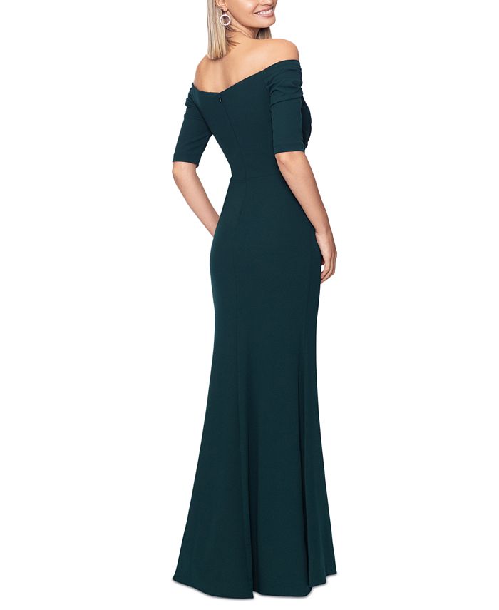 Betsy & Adam Women's OffTheShoulder ElbowSleeve Gown Macy's