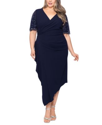 Betsy Adam Plus Size Ruched Asymmetrical Sheath Dress Macy s