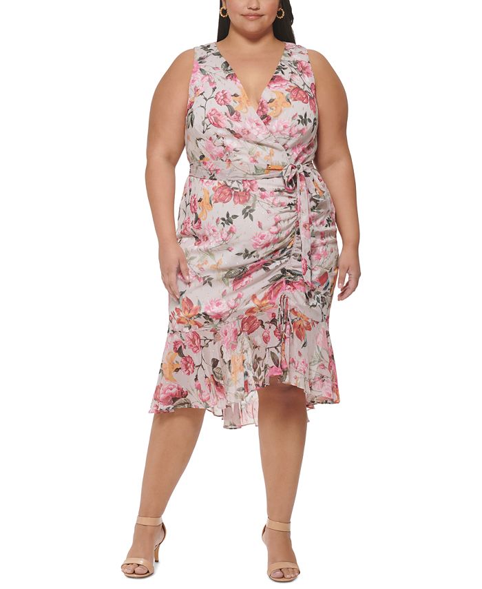 Eliza J Plus Size Floral-Print Bodycon Dress - Macy's