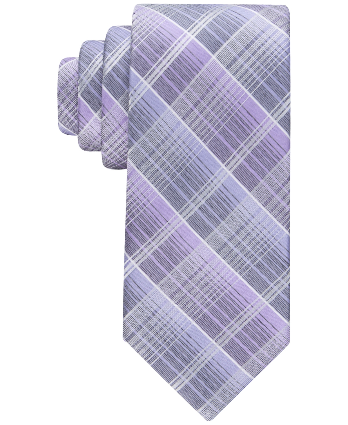 Shop Calvin Klein Men's Ombre Plaid Tie In Purple