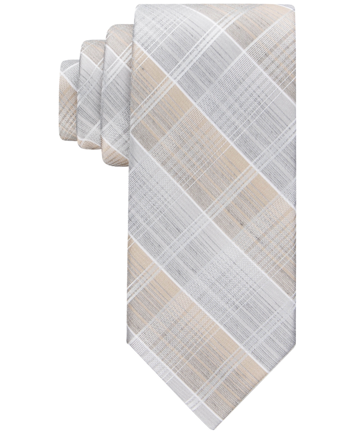 Calvin Klein Men's Ombre Plaid Tie In Taupe