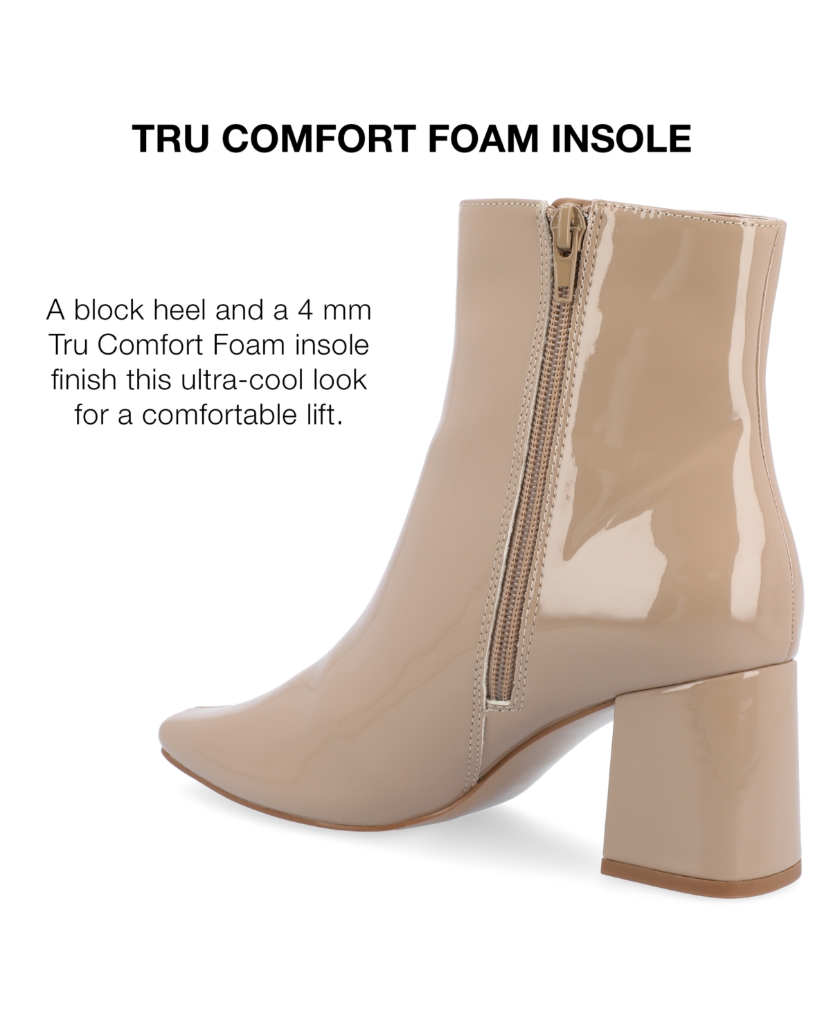 Shop Journee Collection Women's Haylinn Block Heel Dress Booties In Taupe Patent
