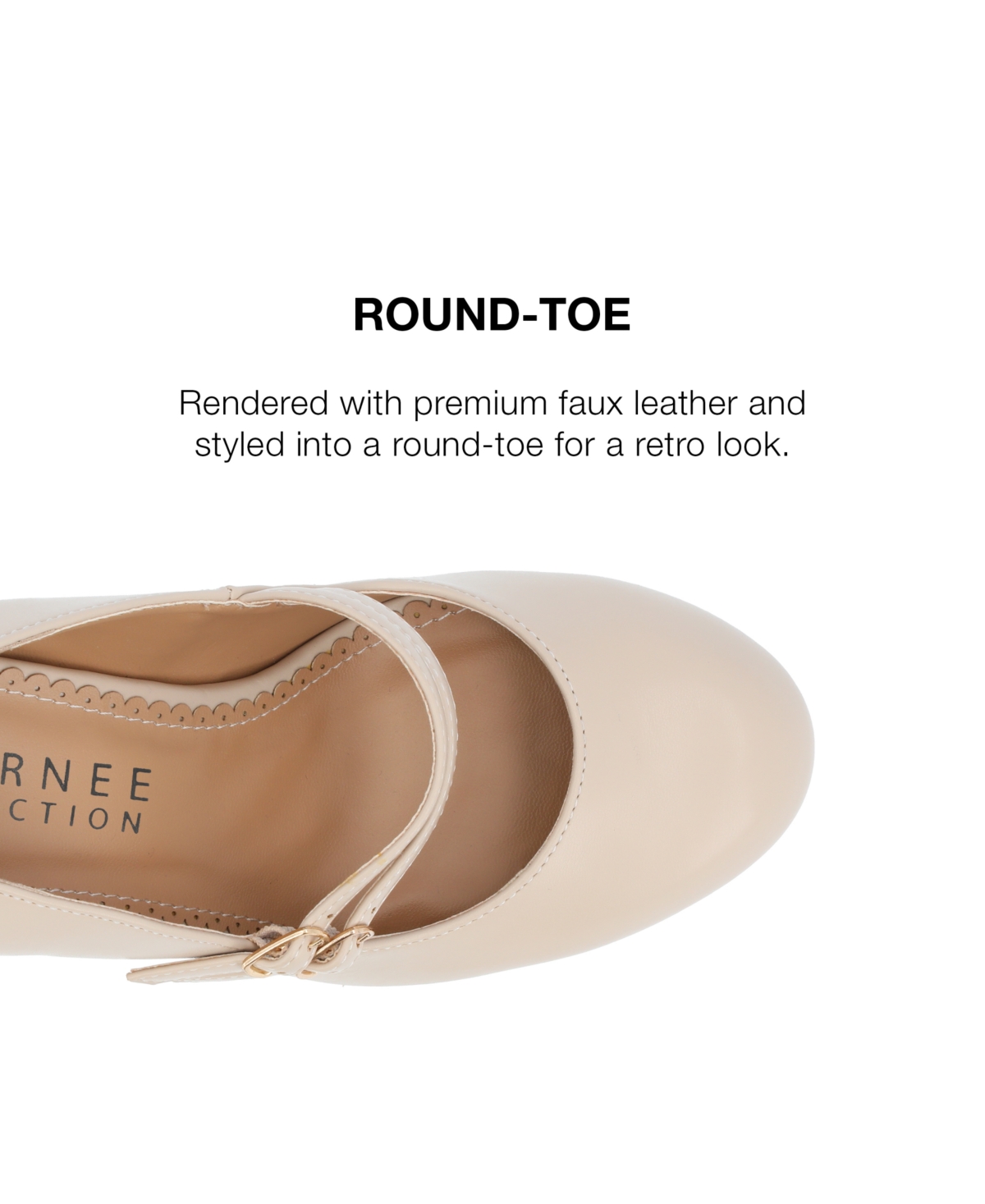 Journee Collection Womens Windy Double Strap Round Toe Block Heel Mary Jane Pumps In Nude