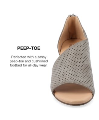 Women's Aretha Perforated Peep Toe Wedge Sandals